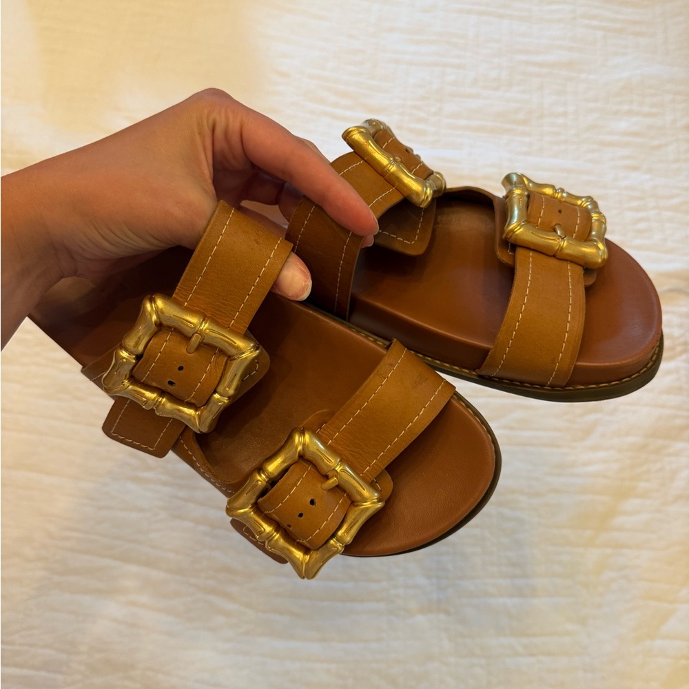 SCHUTZ Enola Sporty Leather slide sandals